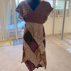 TSUMORI CHISATO Silk patchwork dress